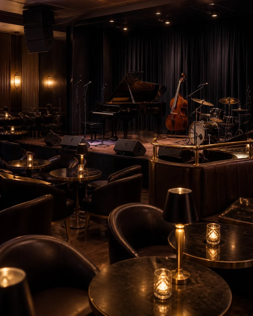 Concert-ready stage and VIP seating inside The Round Table at Pentagon